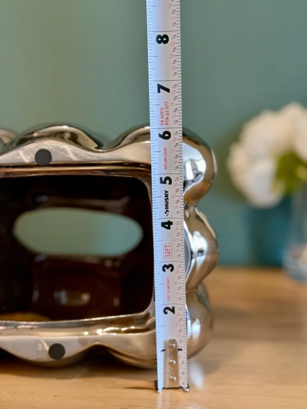Chrome Bubble Tissue Box Cover Sculptural Silver Modern Decor - Picture 8 of 9